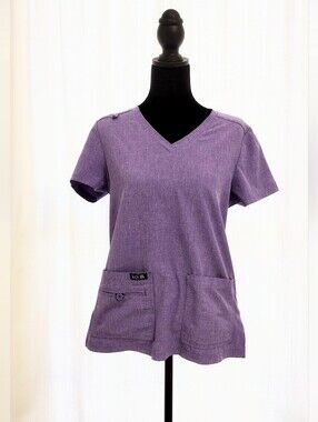 2 piece One Purple & One Blue V-Neck Medical Scrub Top